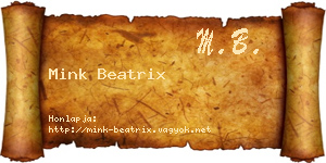 Mink Beatrix névjegykártya