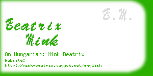 beatrix mink business card